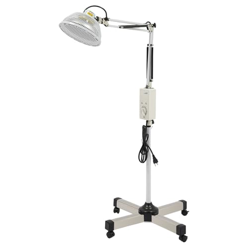 OLKKEFT Tdp Far Infrared Mineral Heat Lamp Infrared Heat Lam with 360Rotating Lamp Head and Adjusting Rod for Homes and Beauty Centers Height Adjustable:1-4.8ft