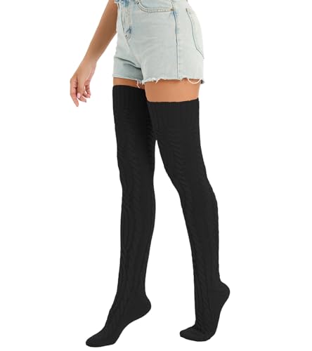 Sexybody Women's Thigh High Socks Over the Knee Knit Socks, Winter Leg Warmers Stockings Knee High Tube Arctic Fleece2