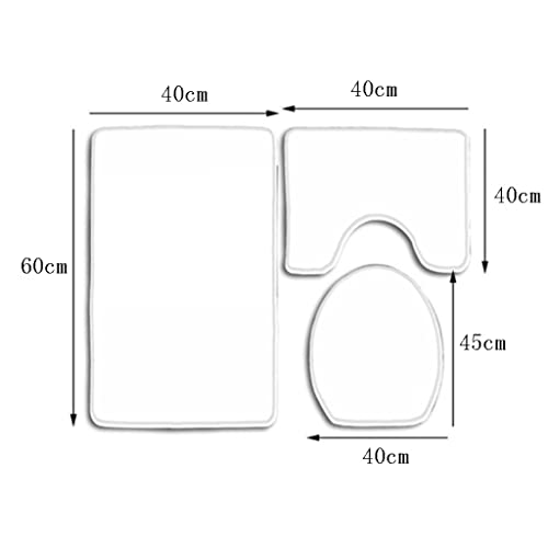 3 Teiliges Badvorleger-Set Duschmatte + Konturmatte + WC-Deckelbezug,rutschfeste Weihnachten Flanell WC Toilette Deckel… – Bild 3