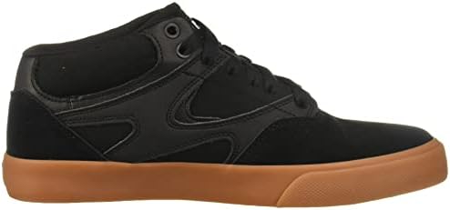 DC Men's Kalis Vulc Mid Top Casual Skate Shoe, Black/Black/Gum, 11 | Image 5