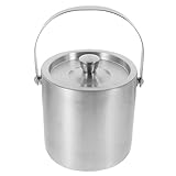 ULTECHNOVO Seau à Glace Isotherme en Acier Inoxydable 1,6 L, Double Paroi, Seau à Bière de Bar pour Cocktails et Rafraîchissement, Bac à Glaçons Haut et Étroit Adapté Maison et Bar