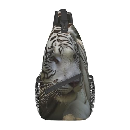 Bolso Sling para Hombre y Mujer Estampado Tigre Blanco miniatura 1