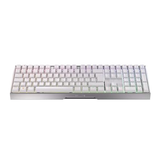 Cherry MX 3.0S Wireless, Mechanical Gaming Keyboard, Bluetooth, 2.4 GHz & Wired Mode, RGB Lighting, Aluminum Housing, Rechargeable, MX2A Blue Switches, White