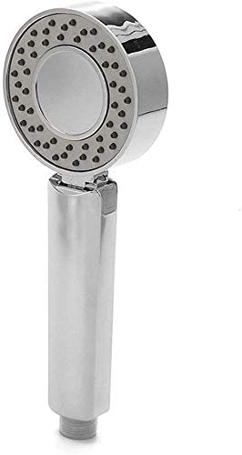 MAMMOTH Double-Sided Dual Function Water Saving Round ABS Chrome Booster Bath Shower High Pressure Handheld Hand Shower - Silver