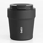 Travel Mug with Ceramic Coating, Insulated Coffee Cup for Hot Drink, Reusable Thermal Cup 240 ml/8oz, Leak Proof Coffee Flask, Stainless Steel Coffee Travel Mug with Lid for Home Office School (Black)
