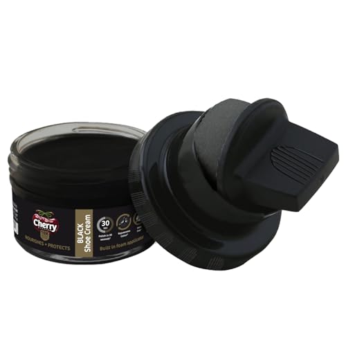 Image of Cherry Blossom Shoe Cream with Built-in Applicator | Premium Leather Care | Rejuvenates Faded Color | Polishes In 30 Secs | 10X More Shine| Mess Free (Black, 48 gm)
