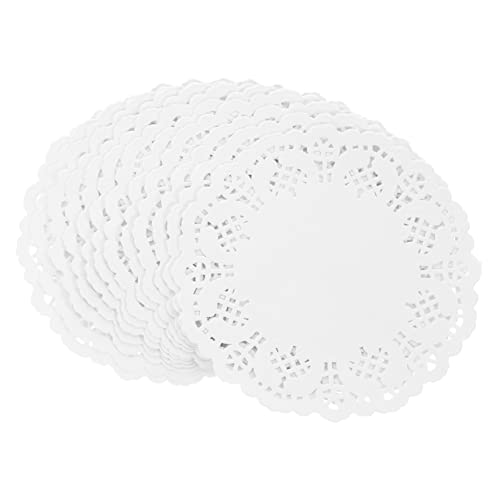 PRETYZOOM 420Pcs Lace Doilies Dessert Paper Liner of Each Oil Food Pad for Elegant Cake Presentation Baking Mat for Pastries and Desserts