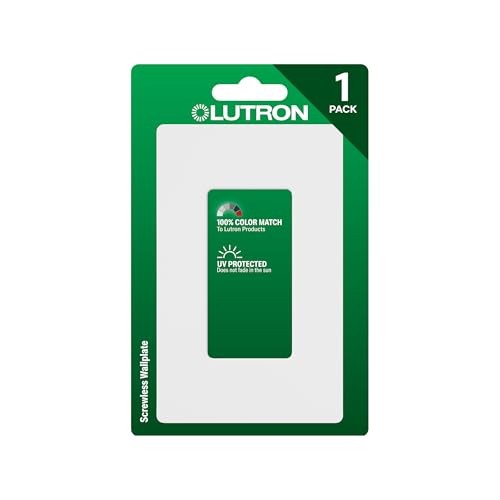 Image of Lutron Claro Light Switch Cover Plate, 1 Gang Wallplate, for Decorator Light Switches, Rocker Light Switch Cover, Outlet Cover, Screwless Switch Plate Cover, Gloss, CW-1-WH, White