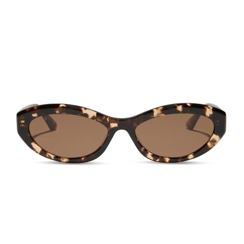 DIFF | Jessie James Decker Dolce Bella Cat Eye Sunglasses for Women UV400 Protection, Espresso Tortoise + Brown