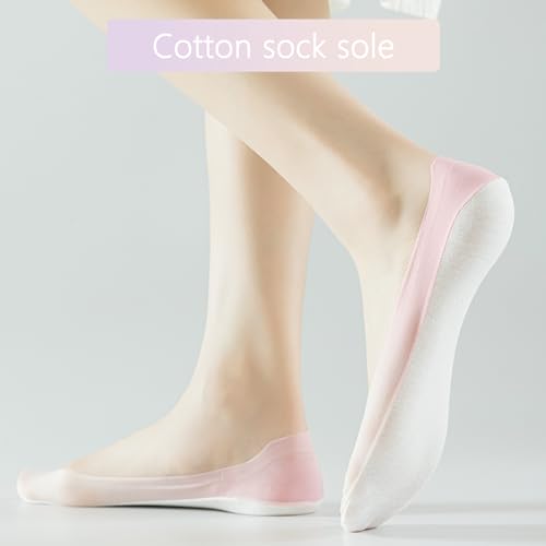 Women No Show Shoe Socks - 6 Pairs Non Slip Invisible Boat Socks Low Cut Ice Silk Sock Ladies3