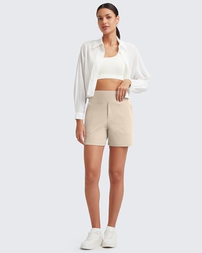 Image of G4Free EverGoing Women's Casual Shorts High Waisted 4'' / 5'' Comfy Shorts with Pockets for Yoga Workout Lounge