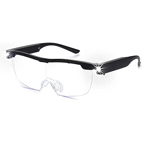 200% Magnifying Glasses with Light, Rechargeable LED Lighted Magnification Eyeglasses, Anti Blue Light, Bright Sight Hands Free Magnifier for Close Work, Craft, Jewellers, Reading, Hobby Cover