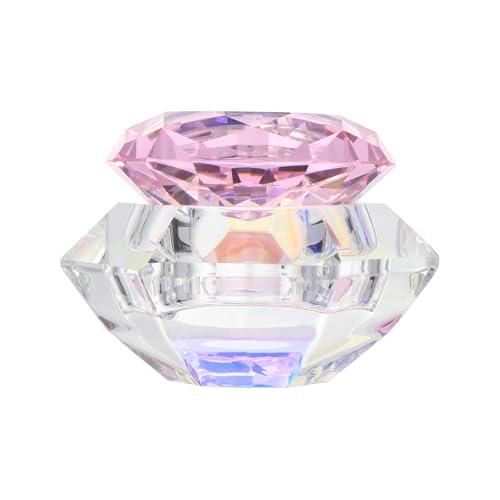 Copa de Cristal para Manicura Hexagonal Rosa con Tapa miniatura 1