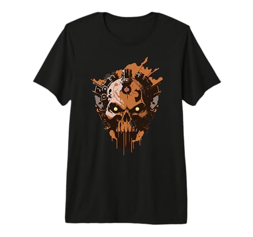Tech Skull Futuristic Mechanical Skull BOT Future Technology Camiseta Premium