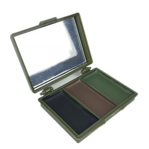 Pemarlis 3 pièces de Camouflage Kit de Peinture Visage,avec Miroir et crème,Kit de Peinture Faciale de Couleurs d’armée et Camouflage, pour Survie...