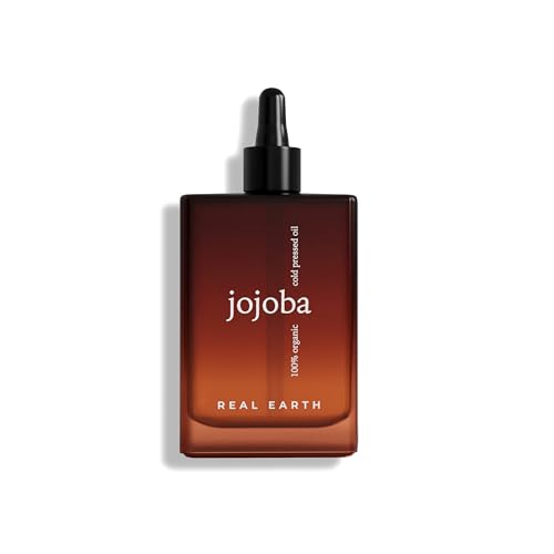 Jojobaöl Bio 100ml – 100% Reines & Kaltgepresstes Gesichtsöl – Für Haut, Haare, Nägel – Feuchtigkeitspflege gegen Akne, Falten & Dehnungsstreifen – Vegan – Real Earth