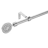 Extensible: 120-210 cm. Lola Home Barra de Cortina Extensible Oriental Plateada de Acero para Dormitorio de 120-210 cm Sol Naciente