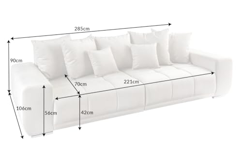 Riess Ambiente Extravagantes XXL Sofa ELEGANCIA 285cm Champagner beige Samt inkl. Kissen Bigsofa – Bild 4