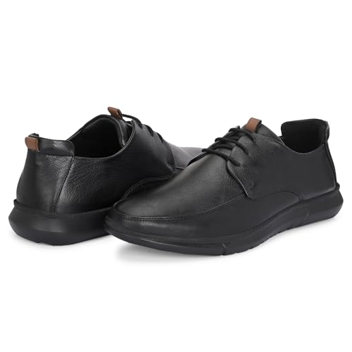 Image of Blue Leather by Centrino Genuine Leather Slip-On Men's Formal Shoe |Stylish with Soft Cushioned Insole |Trendy Non Lace-Up Design |Durable Leather with Anti-Skid Sole | Perfect for Formal Wear (4012)