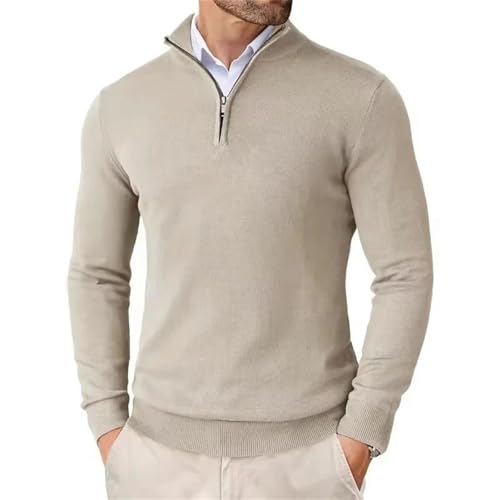 Men's Quarter Zip Up Sweaters Lightweight Slim Fit Pullover Outdoor Mock Neck Business Knitted Sweaters3