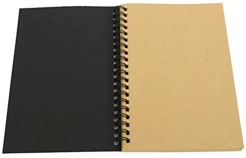 Carnet Cahier Notebook Retro Kraft Spiral Binding Blanc Graffiti Sketchbook Notebook Notebook Cadeau Graduation Journal de journal for bureau, maison, école ou entreprise Carnet de notes Cahier de not Cover