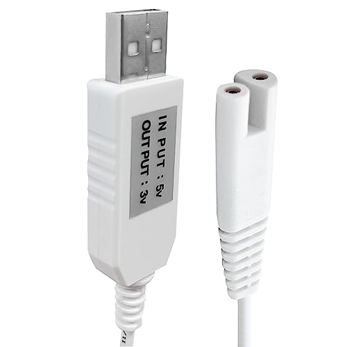 IIYL Charger Cord Replacement for Waterpik Water Flosser WP360 WP462 WP450 WF13 WP100 Water Flosser USB Charging Cable (White)