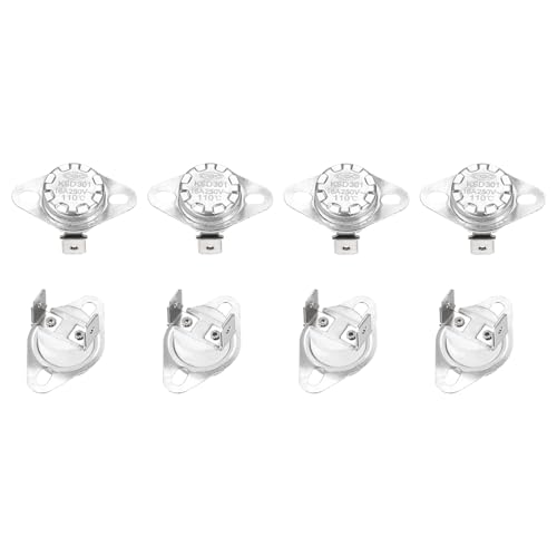 QUARKZMAN 8 Stück Thermoschalter 110°C Geschlossen 250V 16A Temperaturschalter Thermostat KSD301 Bimetall Thermoschutz für Mikrowellen, Backöfen, Kaffeemaschinen
