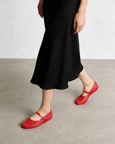 Image of Ankis Mesh Ballet Flats for Women, Black Mesh Flats Buckle Strap Mary Jane Ballerina Flats Women's Fishnet Flat Sandals Shoes for Dressy Summer
