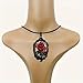 MIFYNN Gothic Rose Glass Necklace for Women Vintage Satan Demon Pendant Halloween Roses Necklaces Dark Punk Style Necklace Victoria Emboss Necklaces Mystic Witch Jewelry Gift Accessories (Red Rose)