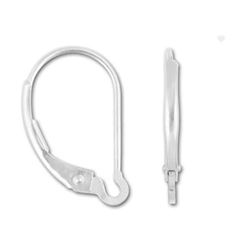 Adabele 100pcs Hypoallergenic Interchangeable Earring Hooks Leverback Earwire 17mm Long Sterling Silver Plated Brass Connector CF260-1 Cover