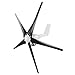 Produktbild ADSE-ER Windkraftanlage, 5-Blatt-Windgenerator 1200W Windkraftanlagen Kleiner Windmühlen-Generator Industriebedarf Maschinenausrüstung (Schwarz 24V)
