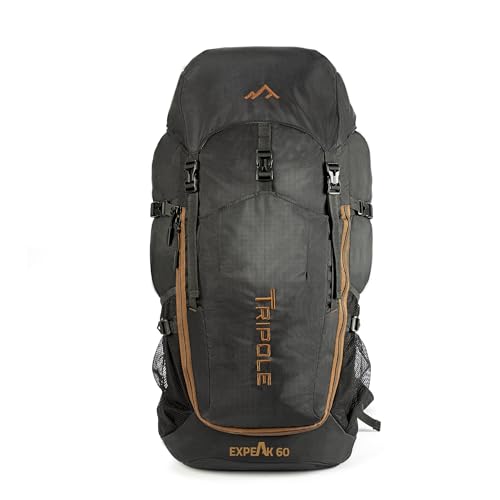 Image of TRIPOLE Expeak 60L Rucksack Bag for Men & Women | Front Opening, Laptop Compartment & Raincover | Trekking, Hiking & Backpacking