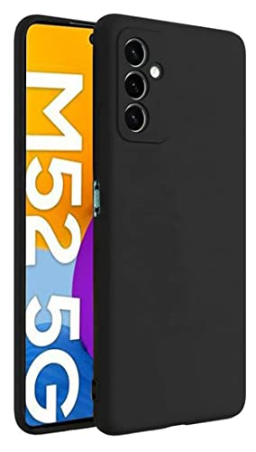 Image of Mobile Back Cover Case for Samsung Galaxy M52 5G (Silicone Case|CameraProtection|Black SC1510)