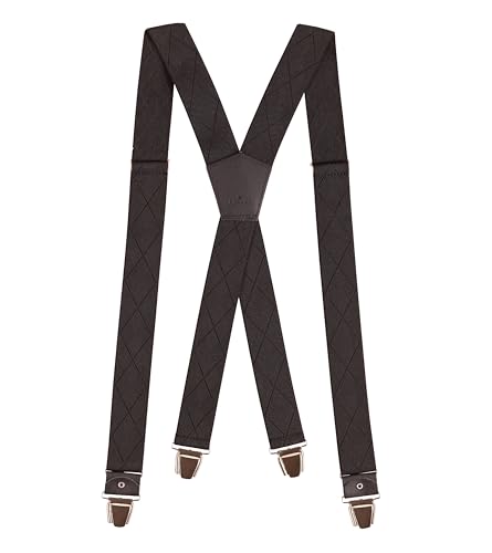 PIERROT Tirantes Premium para Hombre - Elástico Reforzado, Acabados de cuero y Clips Extra Fuerte - Garantía de por vida - Tirantes para Pantalones - Una Talla Para Todos