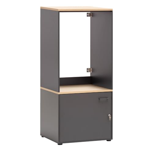 Lockable Anthracite Washing Machine Cabinet Oak Finish Washer Dryer Storage nizer for Laundry Room Utility Room Bathroom Cleaning Supplies