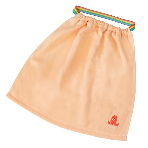 ブルーム 刺繍入り たおるえぷろん 単品 かわいい キッズ エプロン 子供用 日本製 泉州産 お名前タグ付き (たこさん オレンジ) (宅急便コンパクト)