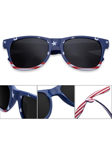 Image of knliwkm American Flag Sunglasses for Men USA American Flag Glasses Fourth of July Accessories