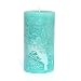 Rustic Textured Light Turquoise Teal Unscented Pillar Candle - Choose Size - Handmade