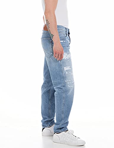 Replay Herren Jeans Sandot Tapered-Fit, Light Blue 010 (Blau), 31W / 34L – Ansicht 4