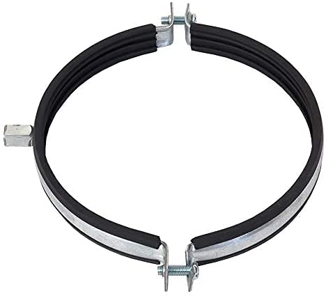 H&C VENT Rohrschelle Ø 160 mm Schlauchdurchmesser mit Gummieinlagen - HVAC Halterung für Luftkanäle - Lüftung Abgas Ausfahrt Unterstützung Schelle mit Gummidichtung für Luftversorgungssystem Element Cover