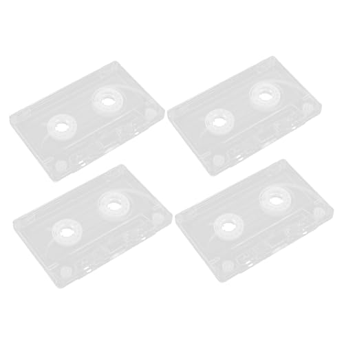 BELLIFFY 4Pcs Retro Cassette Tape Storage Case Clear Blank Audio Tape Holder Box for Music Collection Travel Home Use Durable Versatile Design for Audio Enthusiasts