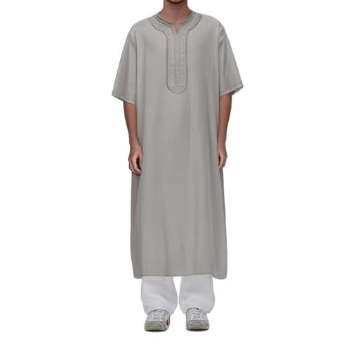 Kaftan - Vestido largo de manga larga para hombre Abaya, vestido maxi camisón caftán ropa islámica para hombre, vestido musulmán, manga larga, árabe, abaya, bata islámica, taiji, ropa de oración para