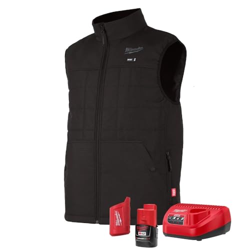 Milwaukee 305B-21 M12 Black Heated Axis Vest Kit Witha Battery And Chager 2X-LARGE