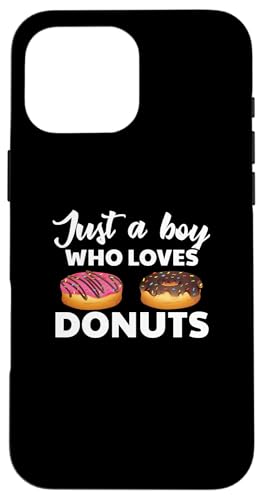 Coque pour iPhone 16 Pro Max Donut amusant pour les amoureux des donuts Just A Boy Who Loves Donuts