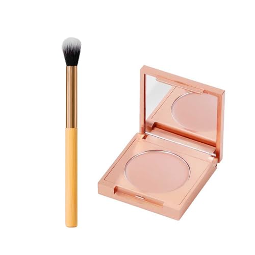 Corrector de Bajo de Ojos en Barro Colorido CC, Corrector de Color Bajo de Ojos con Pincel, Hidratante Ocultador, Cubre Ojeras Oscuras y Proporciona un Aspecto Impecable (A)