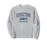 Photo Gallery georgetown michigan mi design sportivo vintage blu navy felpa Photo Gallery georgetown michigan mi design sportivo vintage blu navy felpa