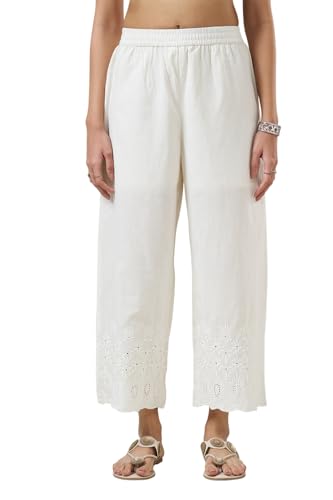 Image of Rangmanch by Pantaloons Women's 100% Cotton Bottoms | Regular Fit | Mid Rise Waist | Ankle Length