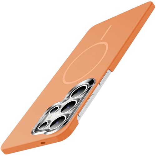 Coque de protection Samsung S23 Ultra fine avec aimant Mag-Safe orange antichoc