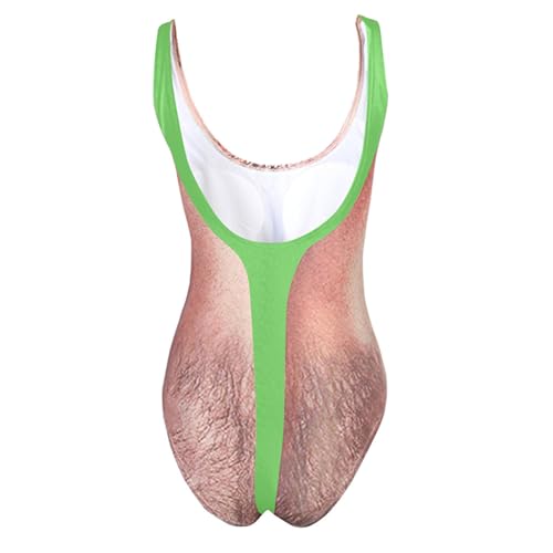 One Piece Swimsuits for Women Hairy Chest Bathing Suit Funny Novelty Fake Muscles Beachwear Borat Swimsuit4