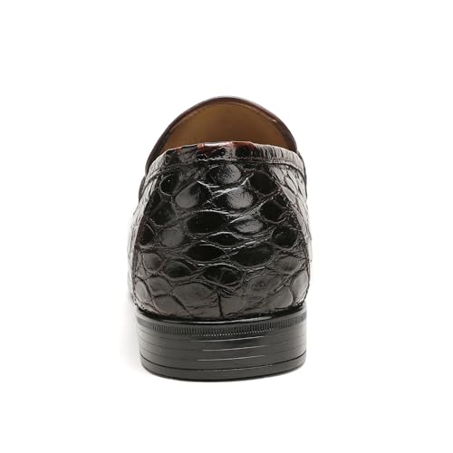 Image of Mens Leather Tassel Loafer, Classic Luxury Smooth Upper Tassel Slip-on Penny Loafer for Mens, Black